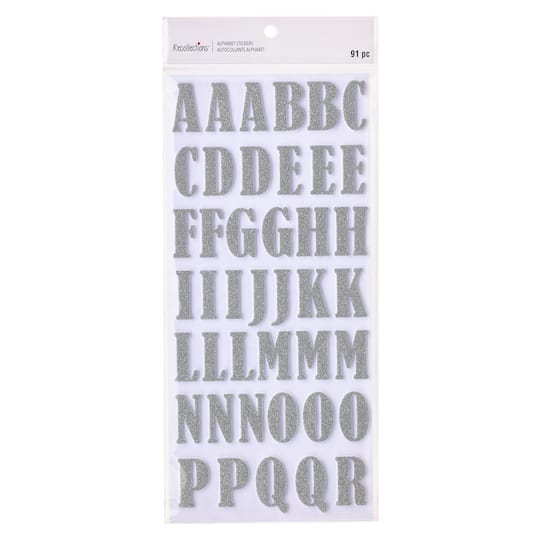 Silver Glitter Large Alphabet Stickers by Recollections&#x2122;